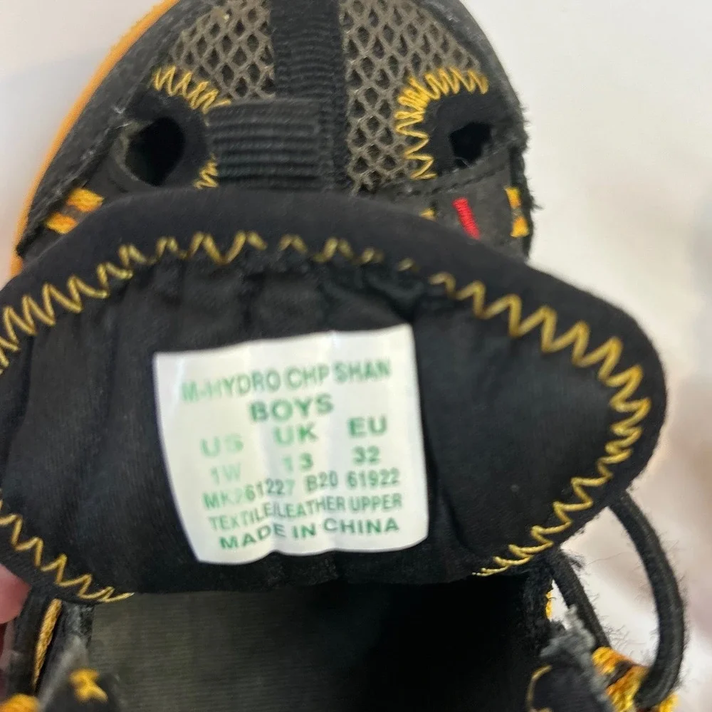 Merrell Boys M-Hydro Chop Shan Water Sandals Black Yellow Red Big Boys Size 1W